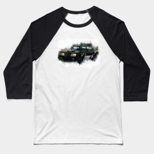 Classic Hot Rod Black Muscle Car Vintage style illustration art for the Road Lovers Baseball T-Shirt